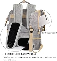 Vista 6 de Mochila para extractor de leche Doble capa para madre bolsa de trabajo al aire libre, grande, Gris, Viajes