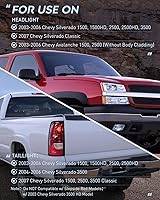 Vista 45 de Nilight Conjunto de luz trasera compatible con Chevy Silverado 1500 1500HD 2500 2500HD 2500 2500HD 3500 2007 Chevrolet Classic OE Style lámpara Lado