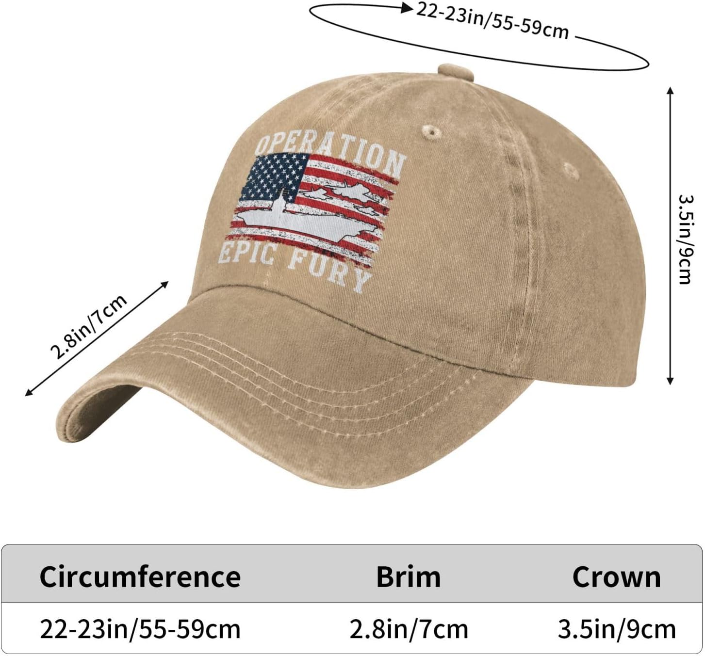 Operation Epic Fury Cap for Men Operation Epic Fury Ball Cap