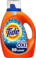 Tide Ultra Oxi Liquid Laundry Detergent, 84 fl oz, 59 Loads - 10x Stain Removal Power with Oxi Boost & Odor Eliminator