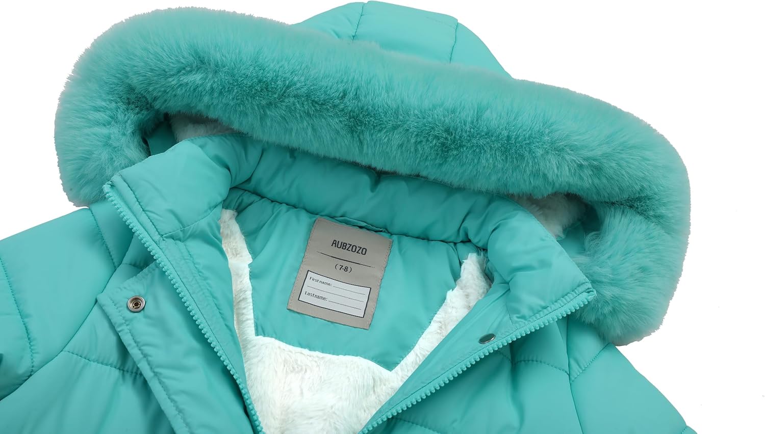 Girls' Down Coat with Removable Hood,Kid's Waterproof Winter Jacket Snow Outwear Parka Fleece Insulated - Image 4