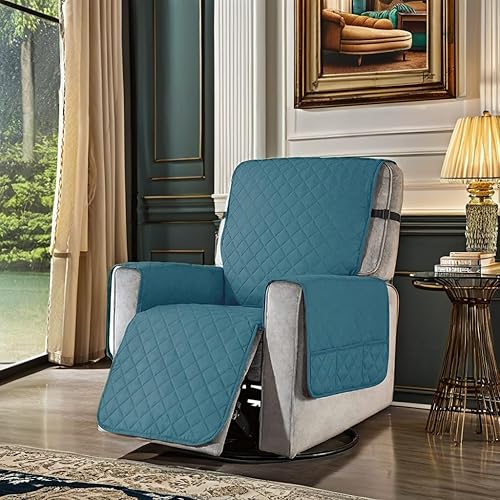 Vista 12 de Louis Donne - Funda reversible para silla reclinable acolchada de color rojo cálido, resistente al agua, lavable, con correas elásticas para niños