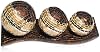 Kim & Joe Spheres and Tray with Hand-Painted Glass Mosaic - Mosiac Glass Balls Decorative Tray - Vitromosaic Orbs for Centerpiece Brown Gold