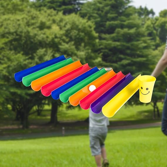 10-Piece Gutter Group Game Ball Game And Concentration Game A Team Competition for Outdoors for Company Parties And Family, 10 Half Pipes