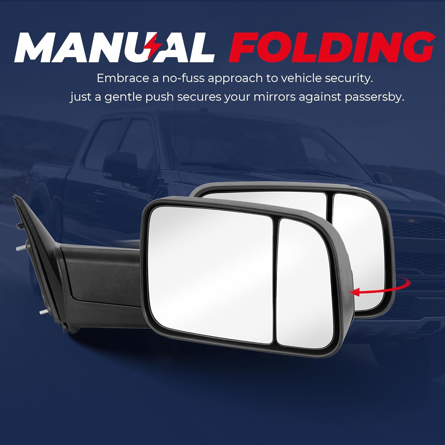 MOSTPLUS Right Passenger Side Mirror Compatible with 2009-2018 Dodge Ram 1500/2500/3500 w/Power Heating & Turn Light & Puddle Lights Black