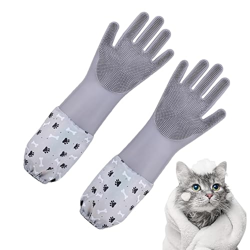 madri [Actualizado Guantes De Aseo para Mascotas, Guante De Cepillo para Quitar El Peloo