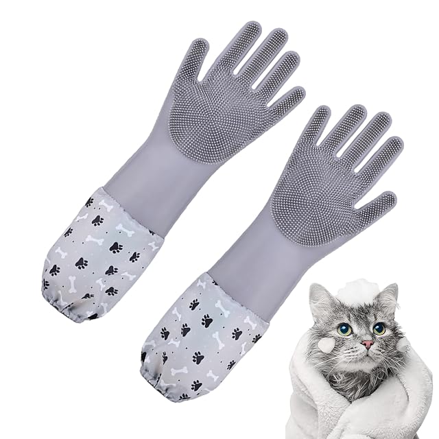 madri [Actualizado Guantes De Aseo para Mascotas, Guante De Cepillo para Quitar El Peloo