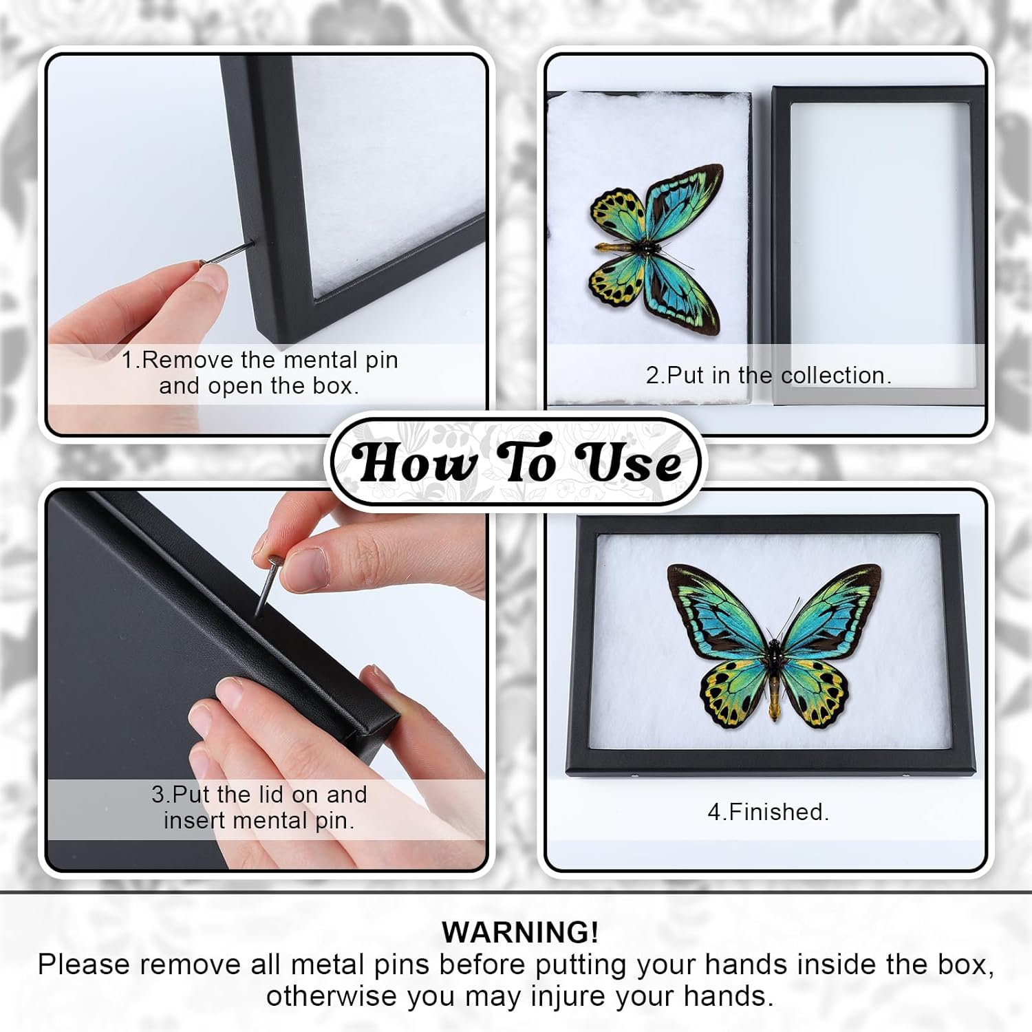 3 Pack 12 x 16 x 3/4 Inch Glass Top Riker Display Cases PU Leather Large Collectibles Display Cases for Collectibles Jewelry Pins Medals