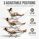 HACER Compact Folding Chair with Heavy Duty Metal Frame 3 Adjustable Positions Portable Lightweight Foldable Seat for Outdoor Camping Hiking Fishing Garden Beach Picnic Travelling (Pack of 1, Khaki) gallery image