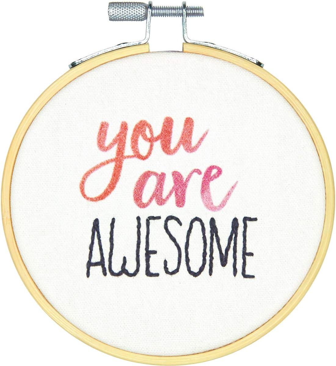 Dimensions 'You Are Awesome' Inspirational Craft Mini Embroidery Kit for Beginners, 4''