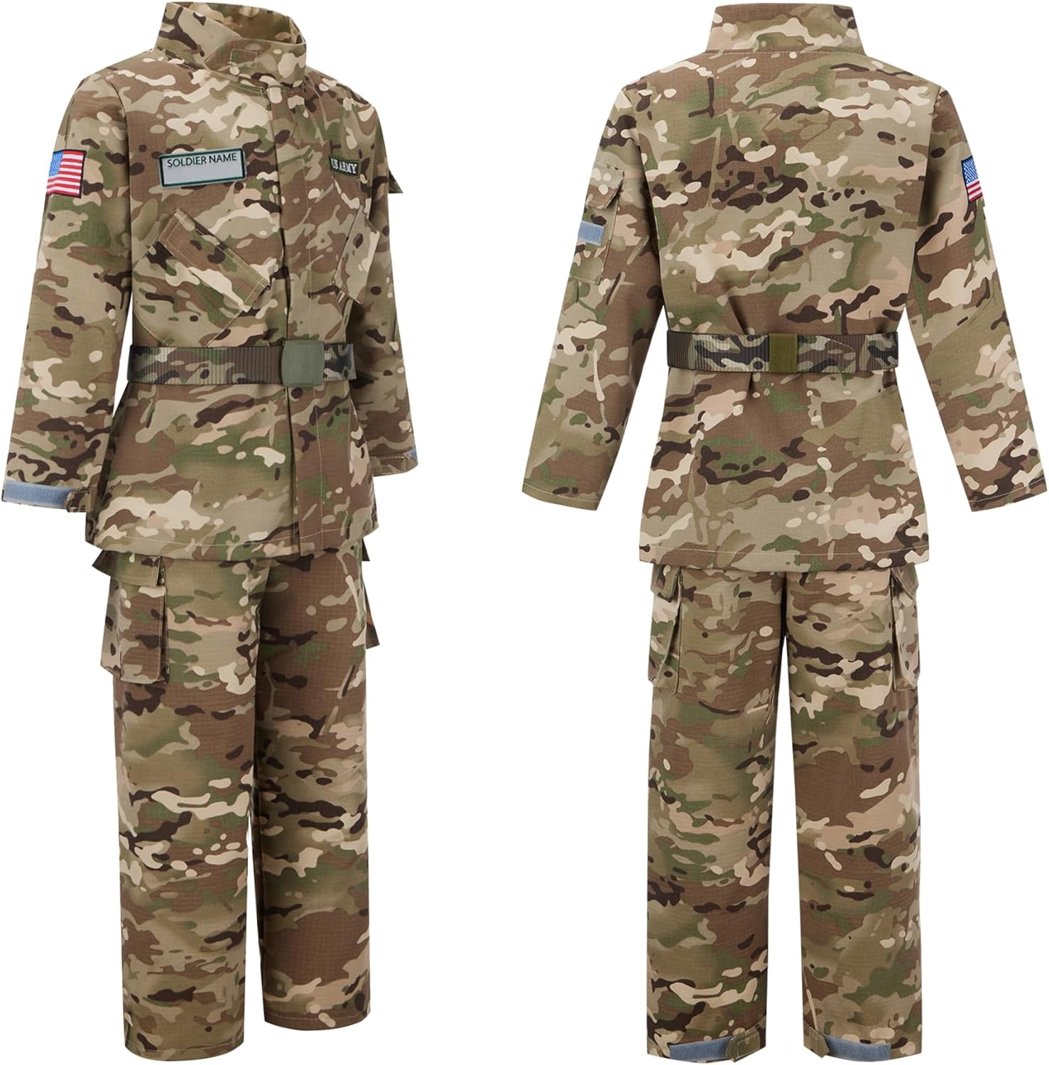 Army Costume for Boys,Kids Military Soldier Costume,Army Outfit for Boys,Halloween Kids Camouflage Uniform