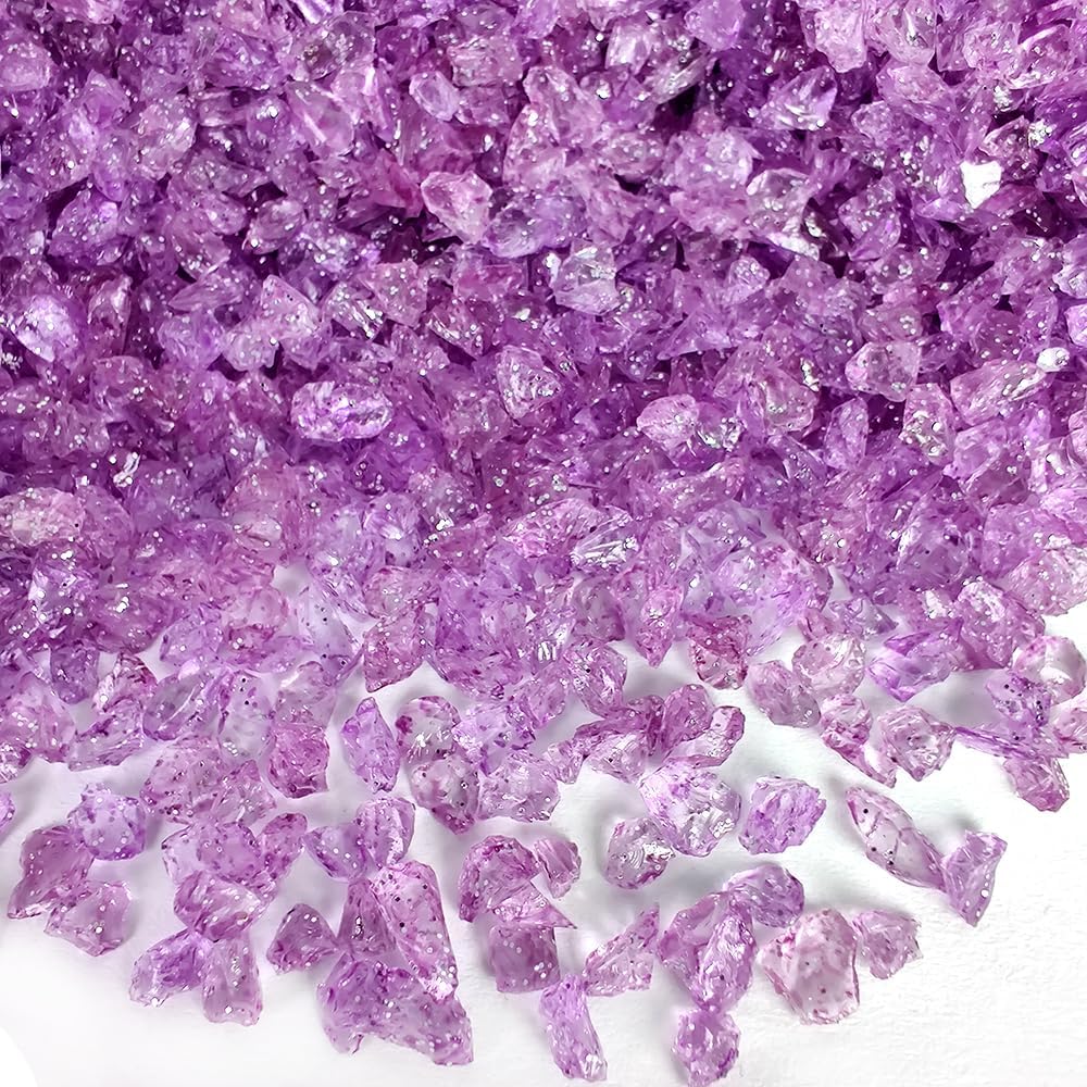 HappyFiller 1.3 LB Purple Crushed Glass Sand Sprinkles for Crafts,Resin Art