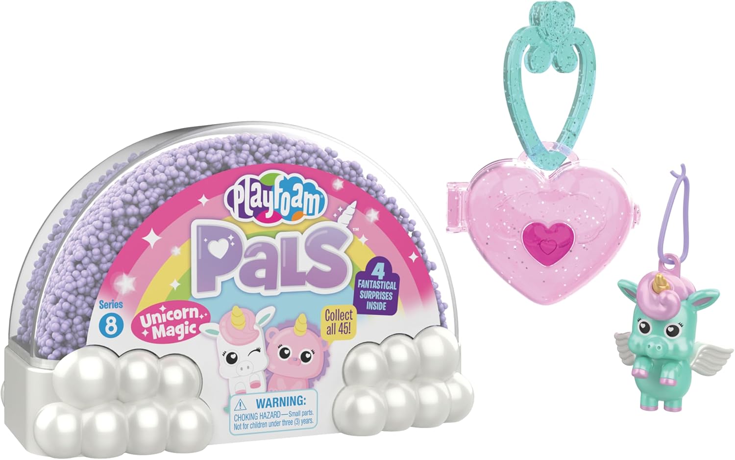Educational Insights Playfoam Pals Unicorn Magic, Party Pack of 10, Surprise Collectible Charm & Heart-Studded Locket, Sensory, Shaping Fun, Ages 3+
