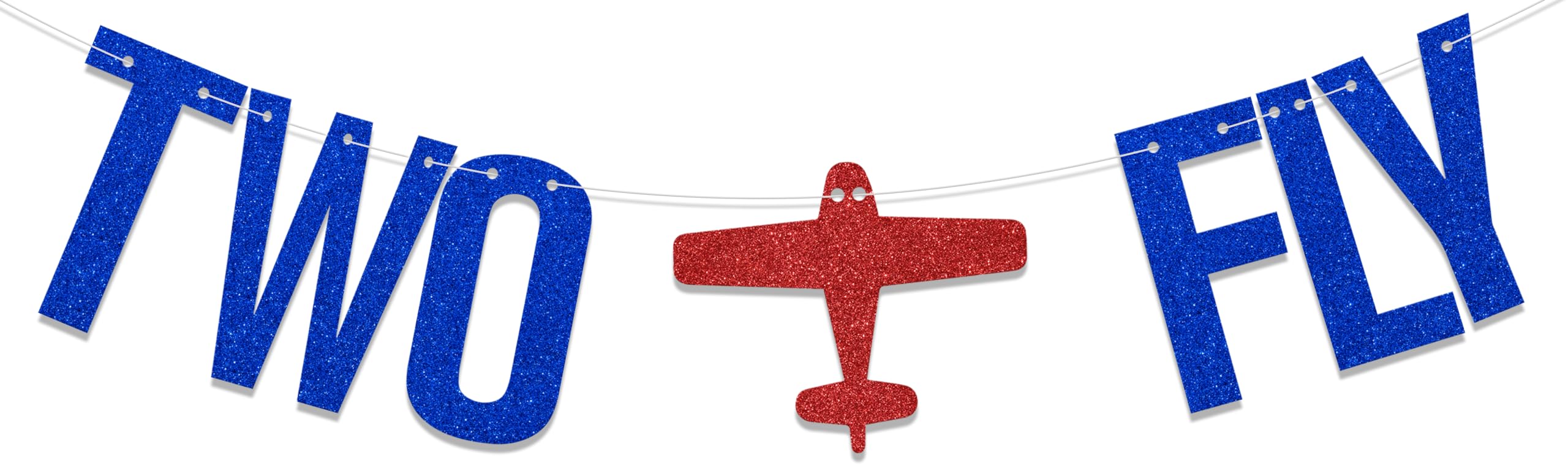 Four Ever Sweet Two Fly Banner, 2nd Birthday Party Decorations, Funny Airplane Theme 2nd Birthday Decorations, Kids Two Year Old Party Decor Supplies Blue Red