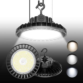 BBESTLED UFO LED High Bay Light 200W/160W/120W Adjustable, 5700K 5000K 4500K Adjustable, ETL Listed 30000LM IP65 Waterproof High Bay Lights Shop Lights AC100-277V for Warehouse Factory
