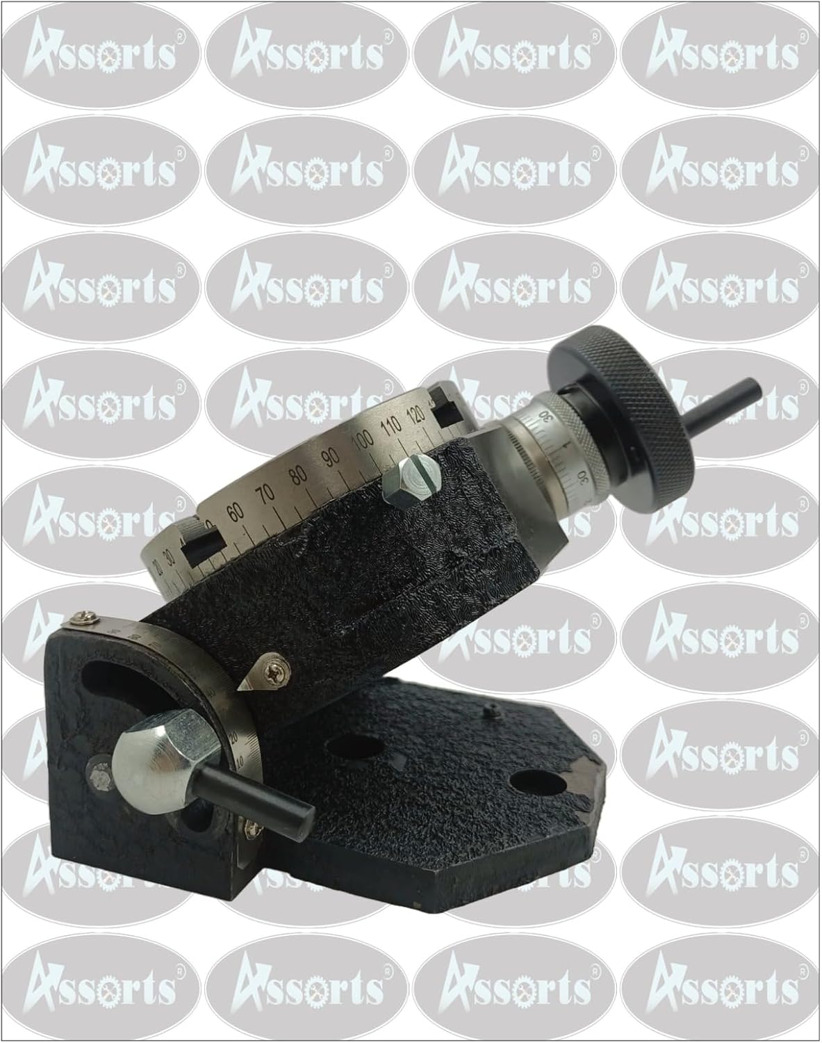 4" (100 mm) Tilting Rotary Table for Milling Machines - Black Wrinkle Finish, 4-Slot Design, High Precision (36X1) Warm Ratio for Enhanced Milling Performance