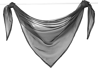 Joyswahl Voile Triangle Scarves Emma Decorative Transparent Curtains L x W 200 x 100 cm Grey Pack of 1
