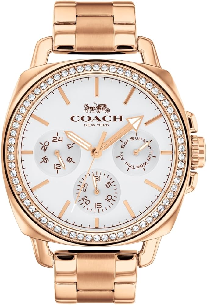 Buy Coach Boyfriend Qtz Multifunction Silver White Tonneau Dial