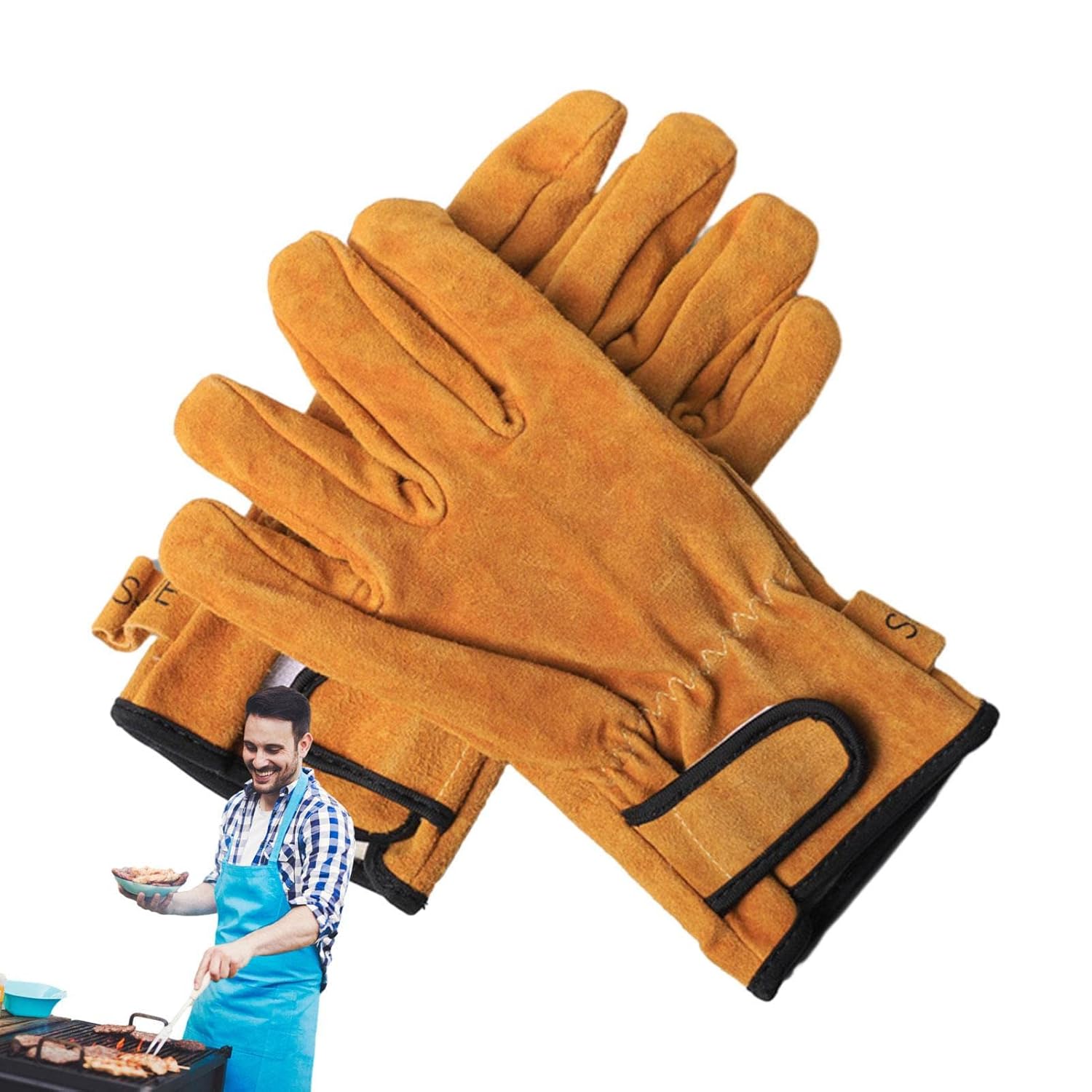 HAMAGI Flame Resistant Gloves Fireproof Gloves Heat Resistant BBQ