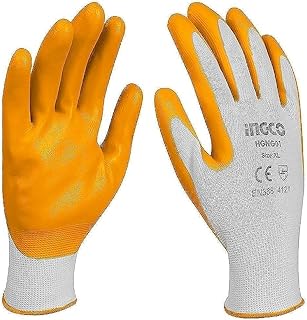 Heavy Duty Nitrile Anti-Skid Safety Work Gloves For Mechanic, Industrial Assembly Line, Field Work (Multicolour, Pack of 12 Pairs)