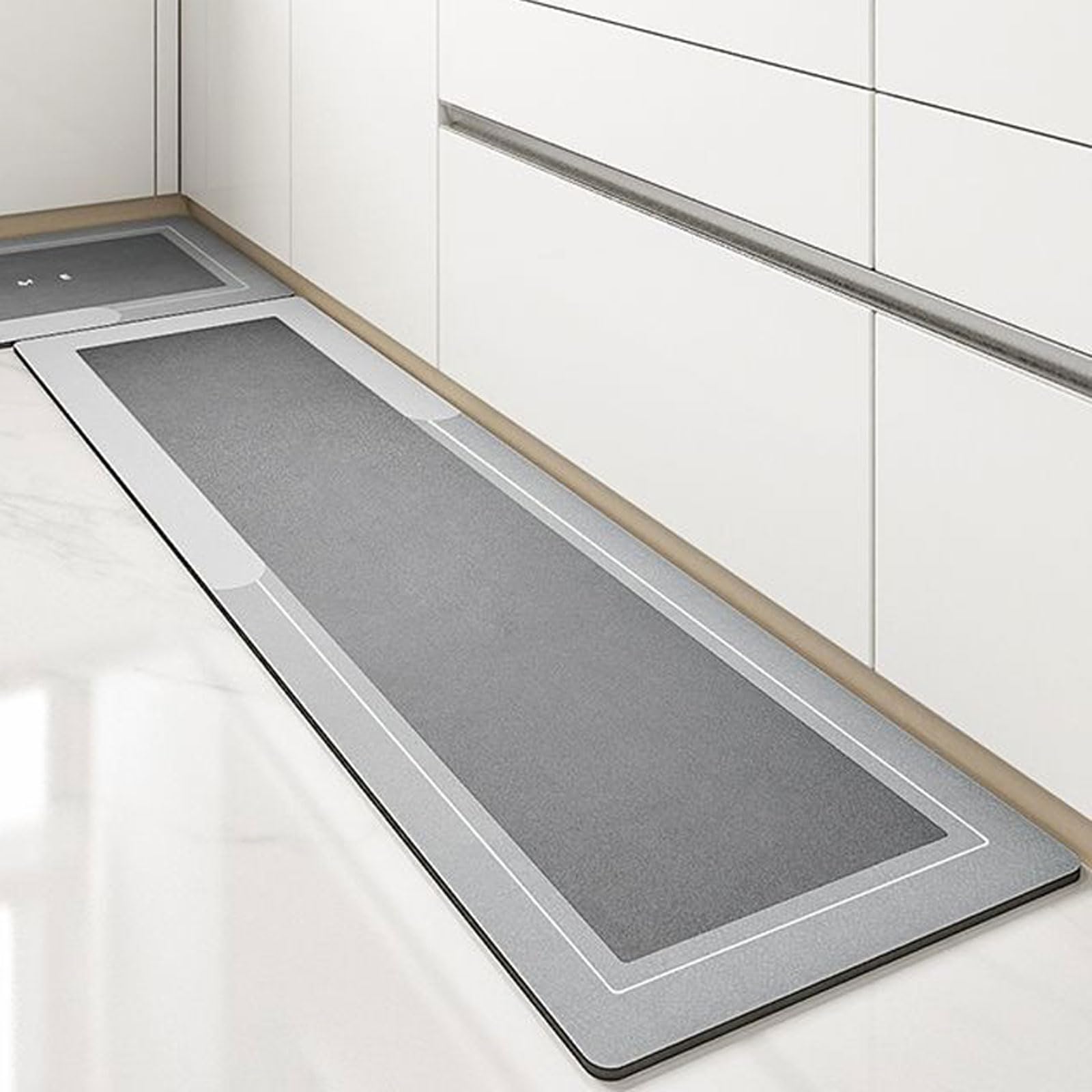 Tapis en caoutchouc pour salle de douche anti-moisissure et absorbant grand format