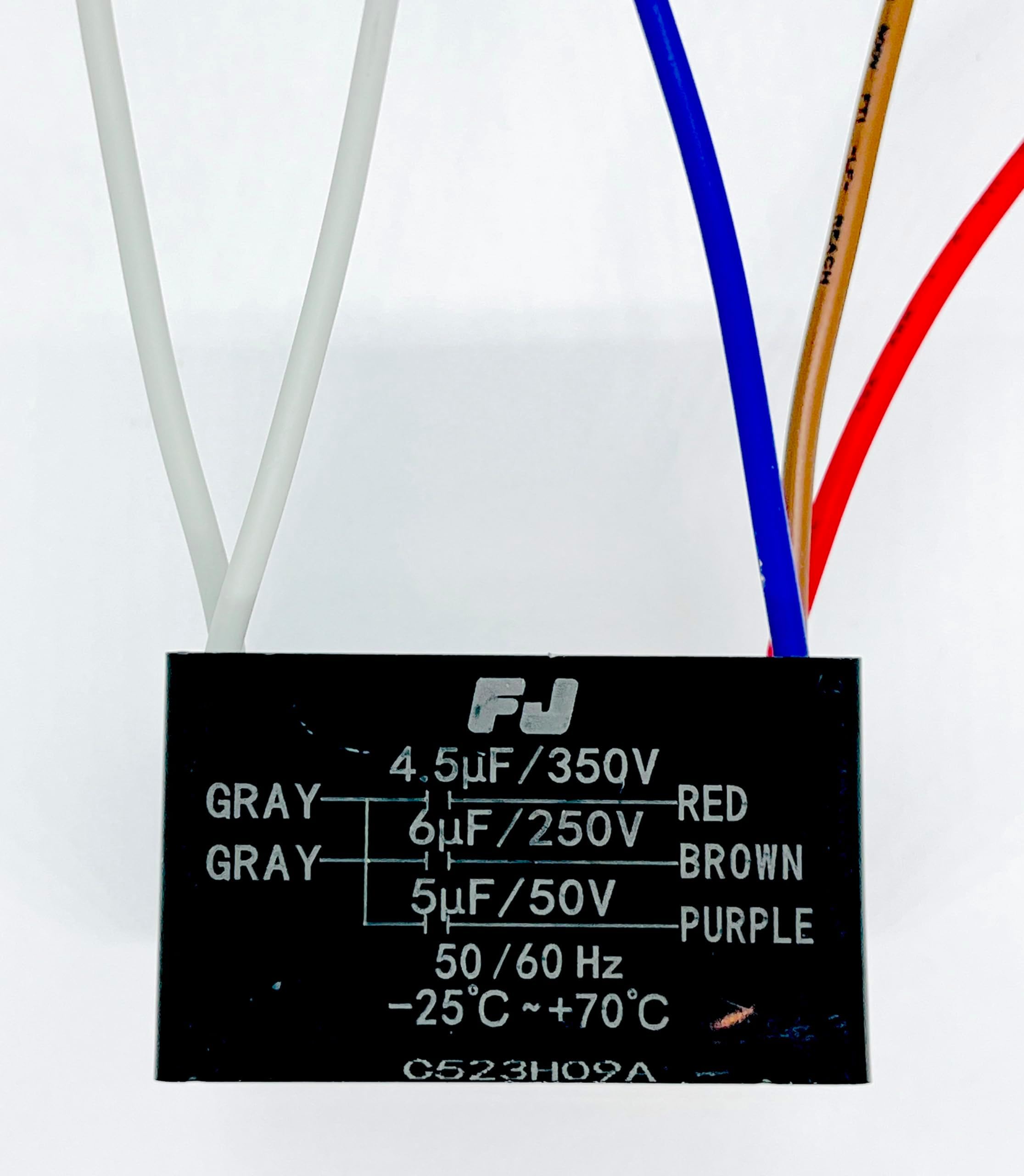 CEILING FAN CAPACITOR CBB61 4.5uf+6uf+5uf 5 WIRE