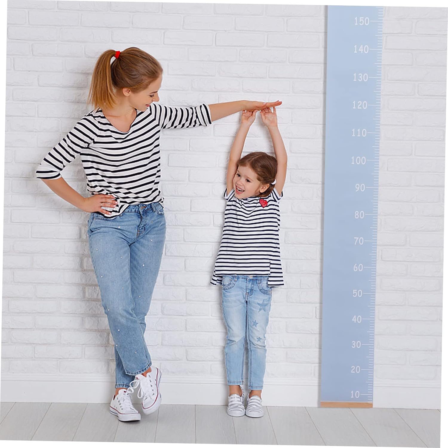Vaguelly Boy Girl Height Measuring Ruler Canvas Wall Hanging Chart for Accurate Growth Tracking Nursery Kindergarten Playroom Measuring Tape Marker