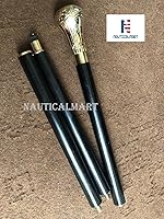 Vista 4 de Réplica de Bat Masterson latón perilla mango bastón para caminar