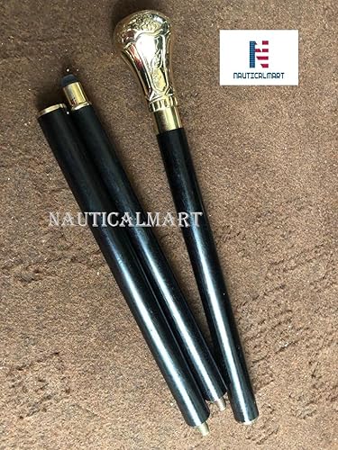 Miniatura 4 de Réplica de Bat Masterson latón perilla mango bastón para caminar