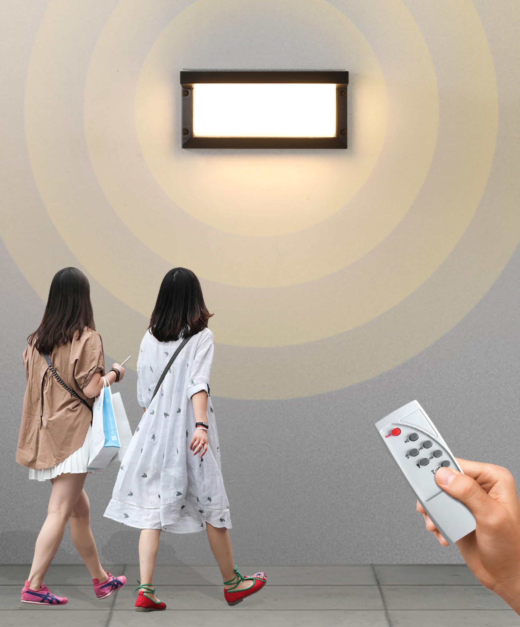 IP65 apliques de pared solares exteriores impermeables LED moderno aplique de pared de aluminio, luz blanca cálida tira larga luz de inducción de pared para pasillo/pasillo (color: blanco, tamaño: 4W)