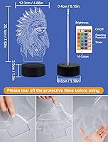 Vista 7 de Regalos de nativos americanos, lámpara de ilusión de luz nocturna con figura 3D para decoración del hogar y decoración de habitaciones, regalos