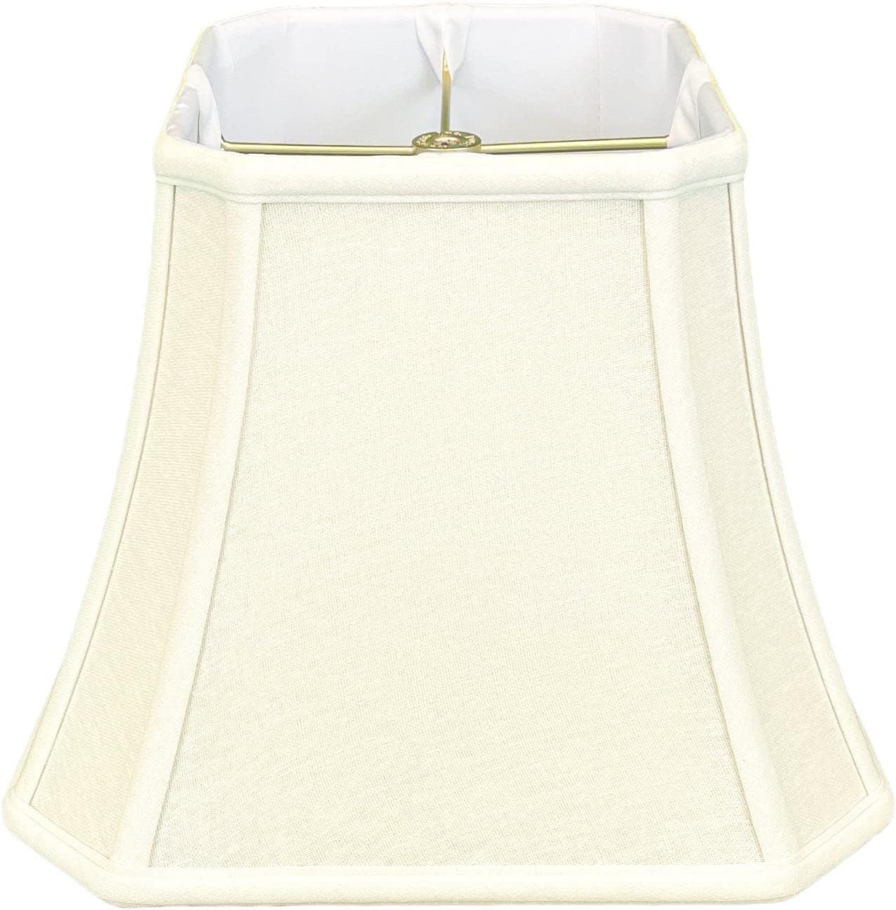 Royal Designs, Inc. BS-705-14LNEG Square Cut Corner Bell Basic Lamp Shade, 8 x 14 x 11.25, Linen Eggshell