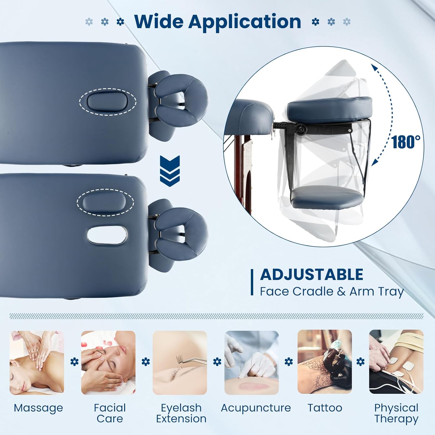 Giantex Portable Massage Table Lash Bed, 84 Inch Folding Spa Bed with 9 Adjustable Levels, Carrying Case, Face Cradle, Foldable Salon & Home Use