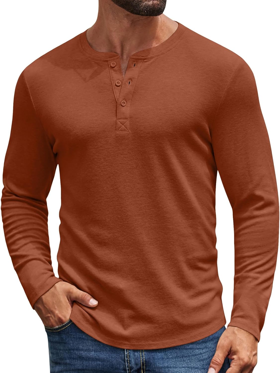 COOFANDY Mens Henley Shirts Long Sleeve Casual Pullover Shirt Fashion Button T-Shirt