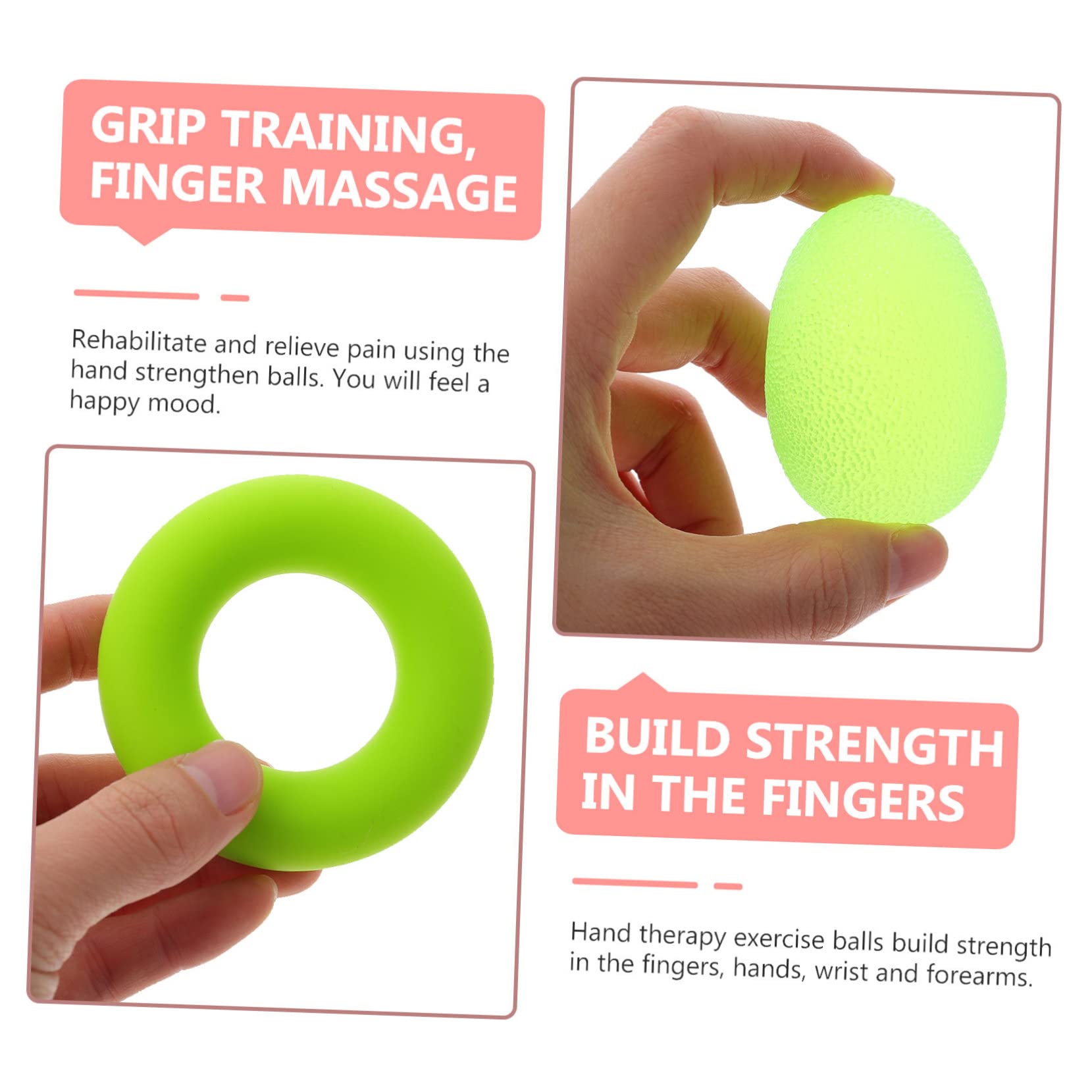 INOOMP Palline per Esercizi per Mani Impugnatura Rotonda Anelli per Esercizi Pressione Palline per Presa delle Mani per Fitness delle Dita Realizzate in Silicone