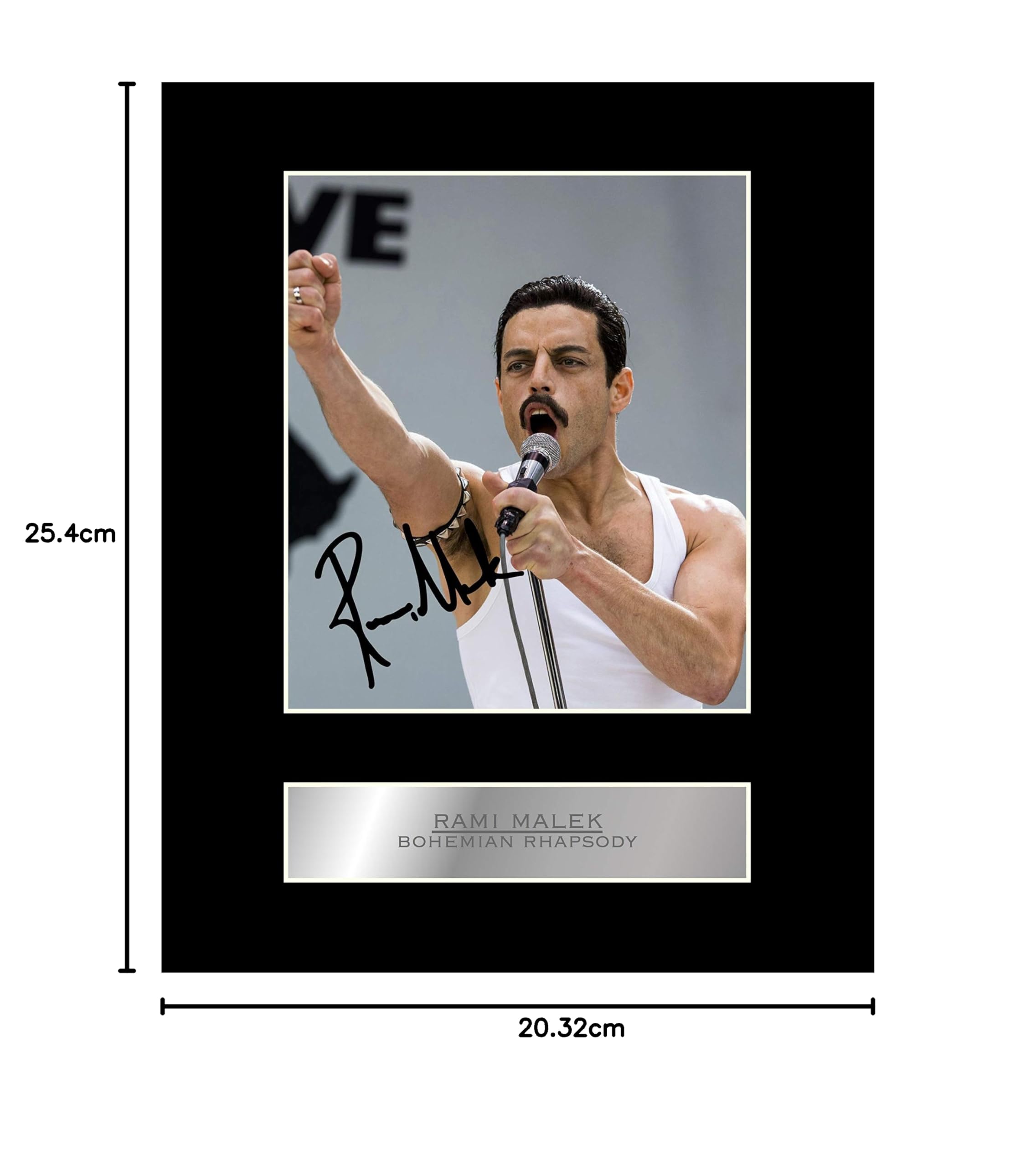 Iconic pics Rami Malek as Freddie Mercury Signed Mounted Photo