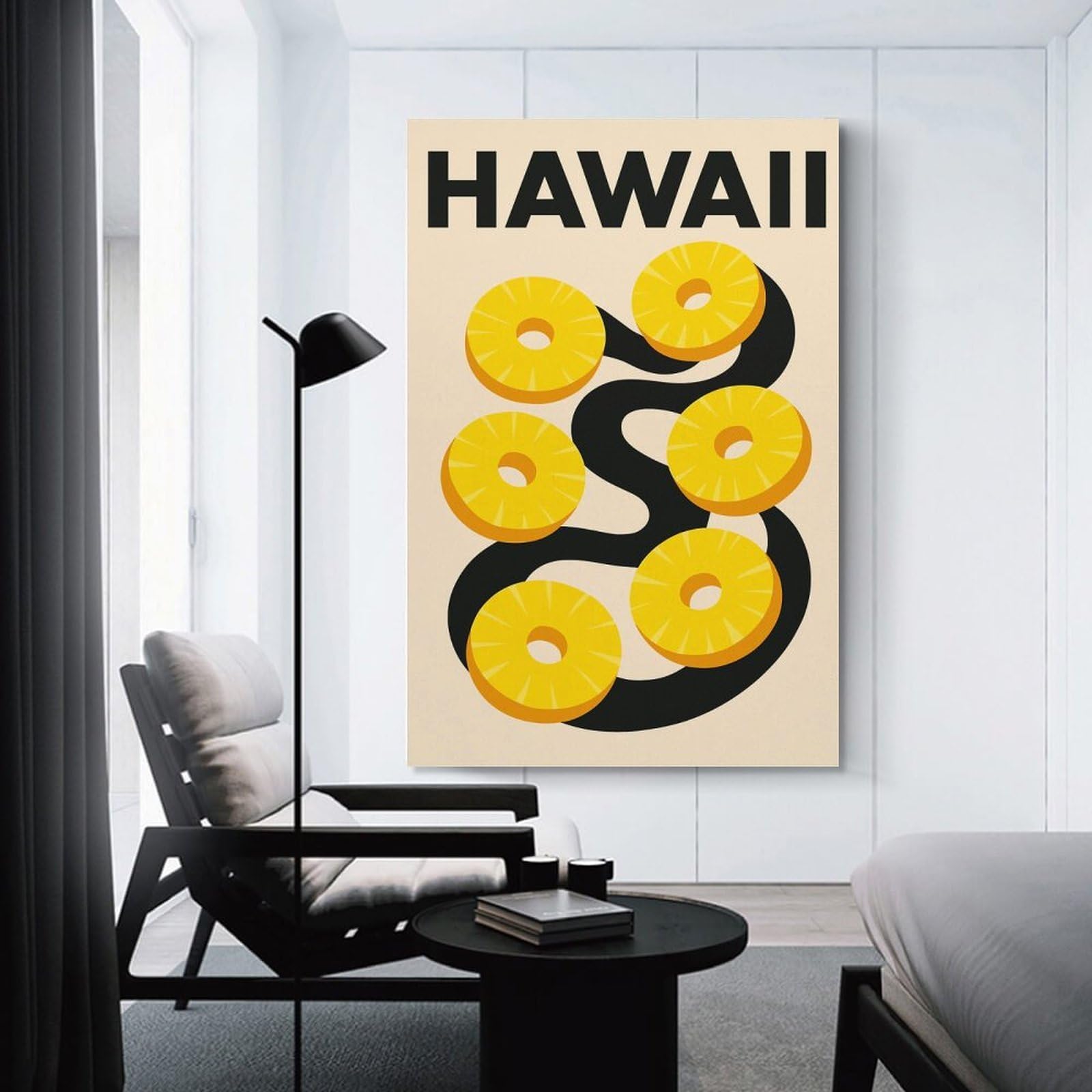 Junmoney Canvas Wall Decor Hawaii Pineapple Travel, 16x24inch(40x60cm), for Gallery Wall Layouts in Home Or Office, Home Wall Art for Statement Displays