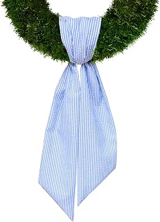 Banda de corona de Pascua para puerta delantera, banda de corona de sirsaca azul, accesorios de corona, banda de día festivo para corona, boda, decoración de cumpleaños