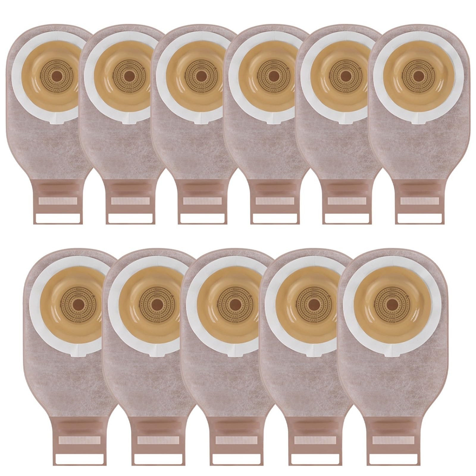11 Bolsas de Ostomía Convexas, Bolsas de Colostomía de Una Pieza, Suministros para Ostomía con 2 Puertos de Escape y Hebilla de Cinturón, 15-45 mm, Recortables a Medida