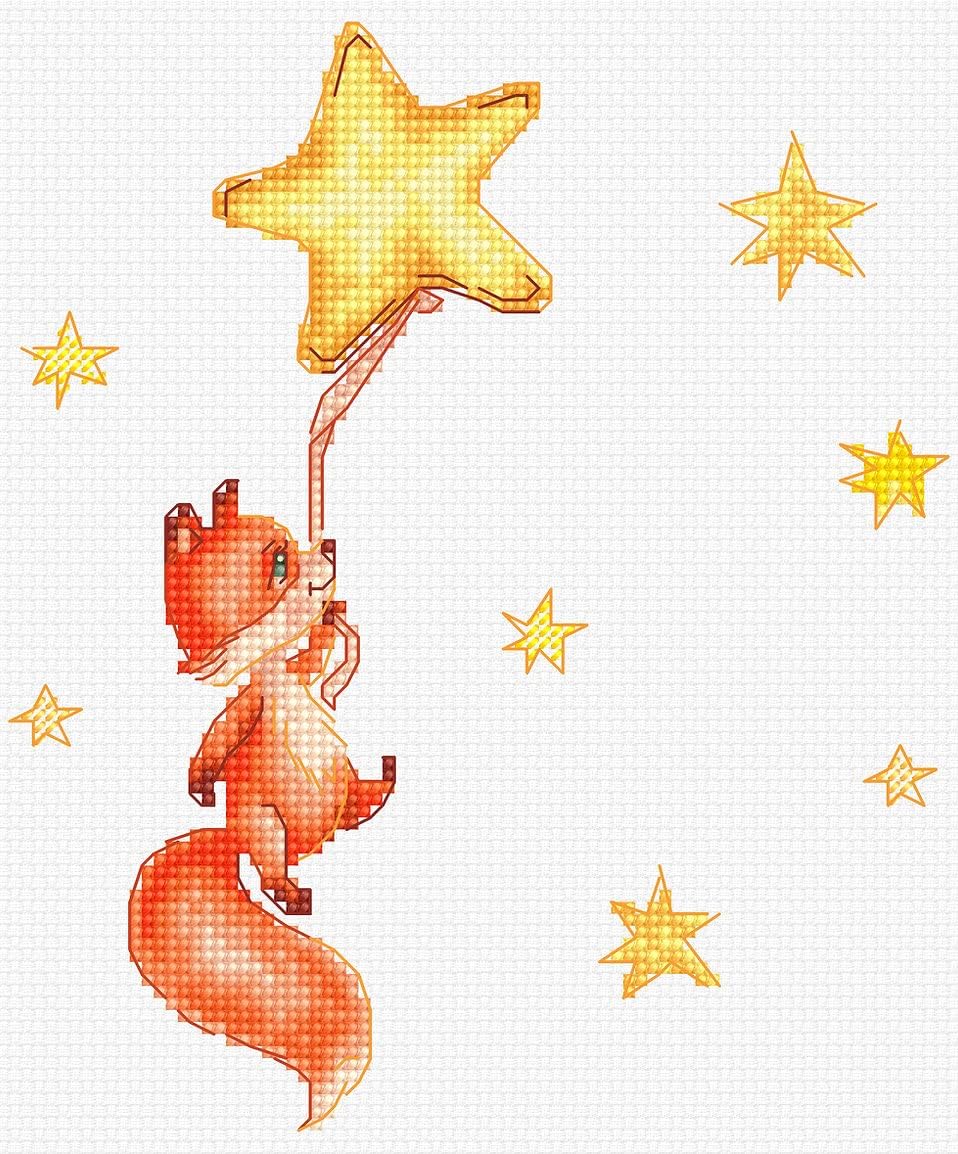 Luca-S Cross Stitch Kit Gold - Fox, B1188