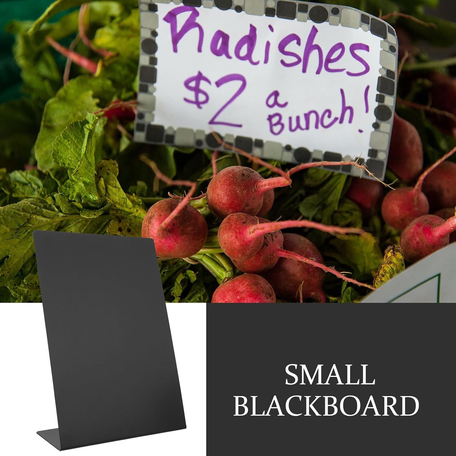 STOBAZA 5Pcs Acrylic Chalkboard Signs with Wooden Stand Blank Table Signs for Wedding Reception Banquets Party Decorations Vertical Desk Display for DIY Food and Price Labels