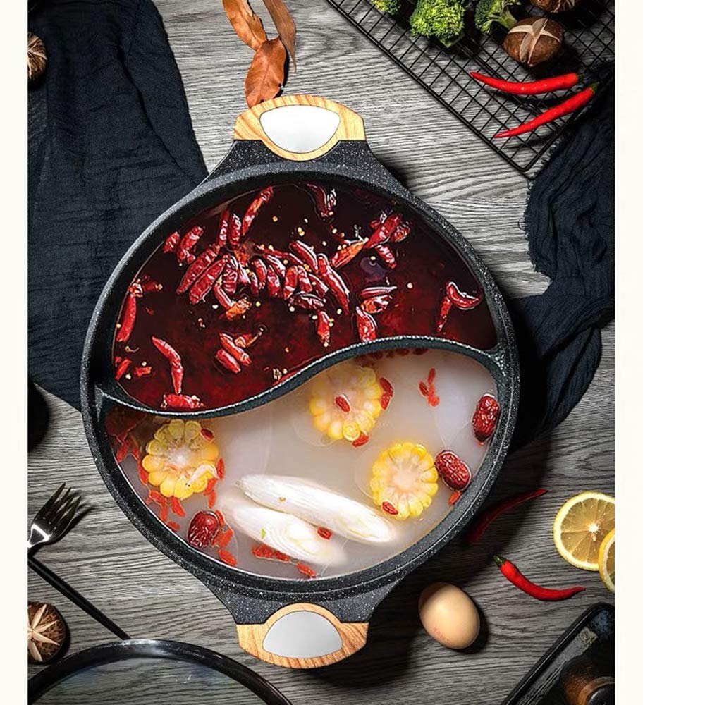 Maifan Stone Faitout en granit anti-adhésif 2,3 kg Grande capacité avec deux grilles Couvercle transparent Compatible avec différentes cuisinières