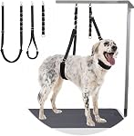 Strape pour chien grooming Belly - 3PCS Ensemble de retenue pour chambre à coucher Bracelet réglable en bandes de bandes avec support rembourré & Kit de halage pour chiens pour les chiens (bleu royal)