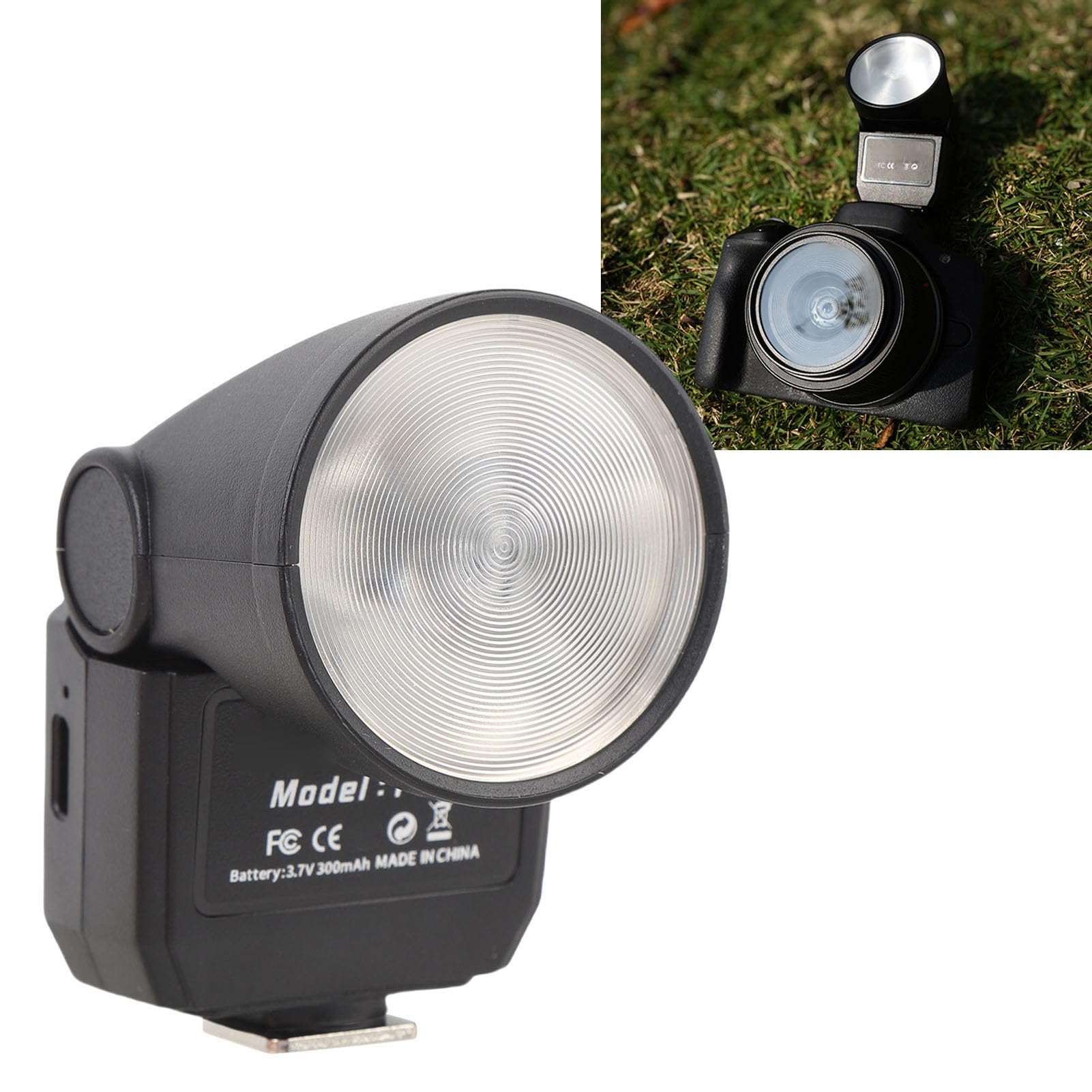 Mini Fotocamera Flash, GN8 6500K CRI97 Digital Film DSLR Flashlight, Portatile Sulla Fotocamera Flash, Torcia per Montaggio a Scarpe Calde per la Luce di Riempimento