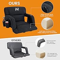 Vista 5 de LILYPELLE Wide Stadium Seats with Back Support, Thick Bleacher Chairs with Comfy Cushion, 6 Reclining Positions Stadium Chair Bleacher Chairs with