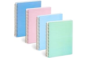 HIBOX Spiral Notebooks, 4PCS A5 Notebooks 80 Sheets Morandi Hard Cover College Ruled for School