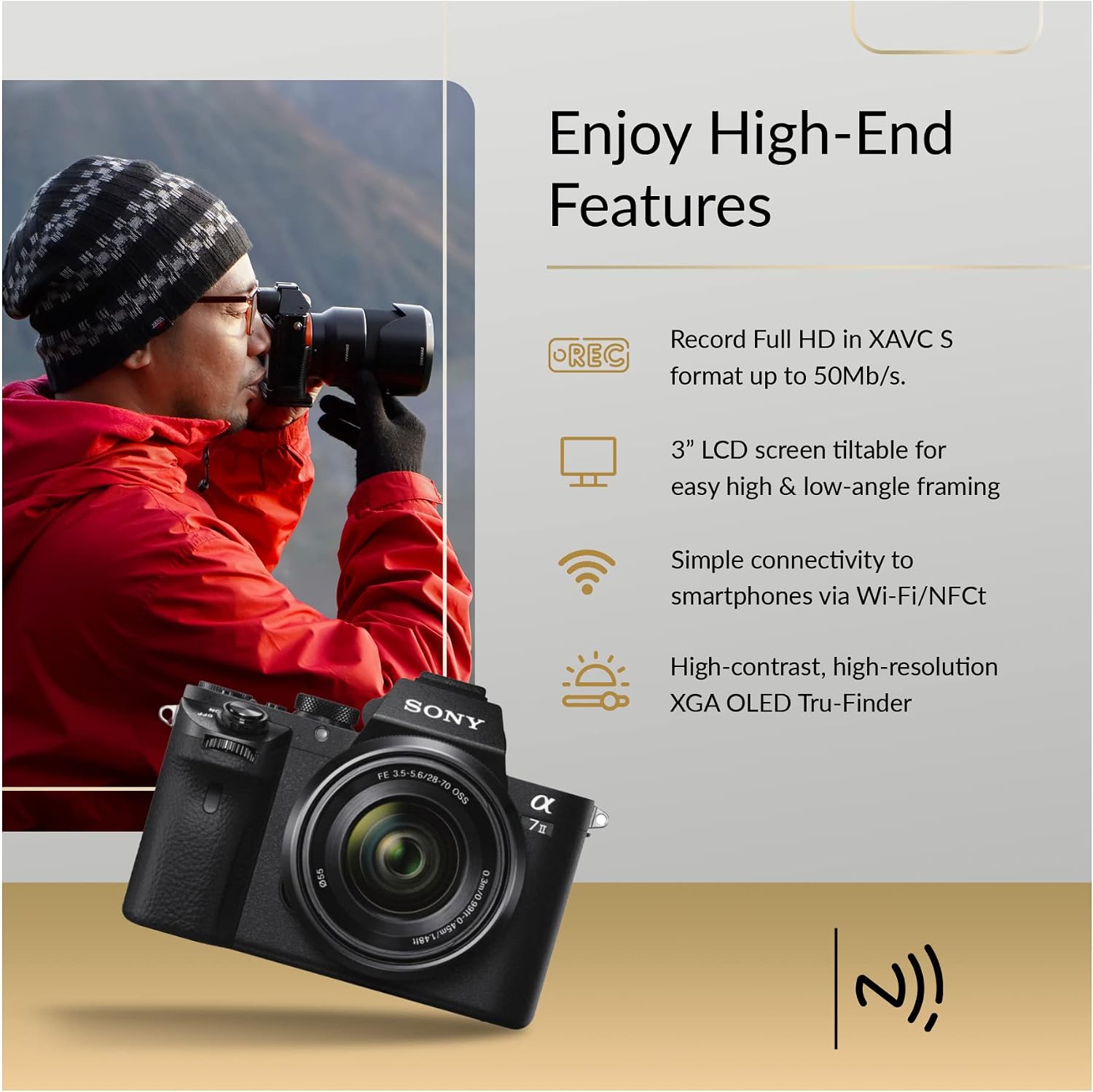 sony alpha a7ii mirrorless digital camera with 28 70mm oss lens bundle with 60 inch tripod camera bag 64gb sd card card case and reader battery an