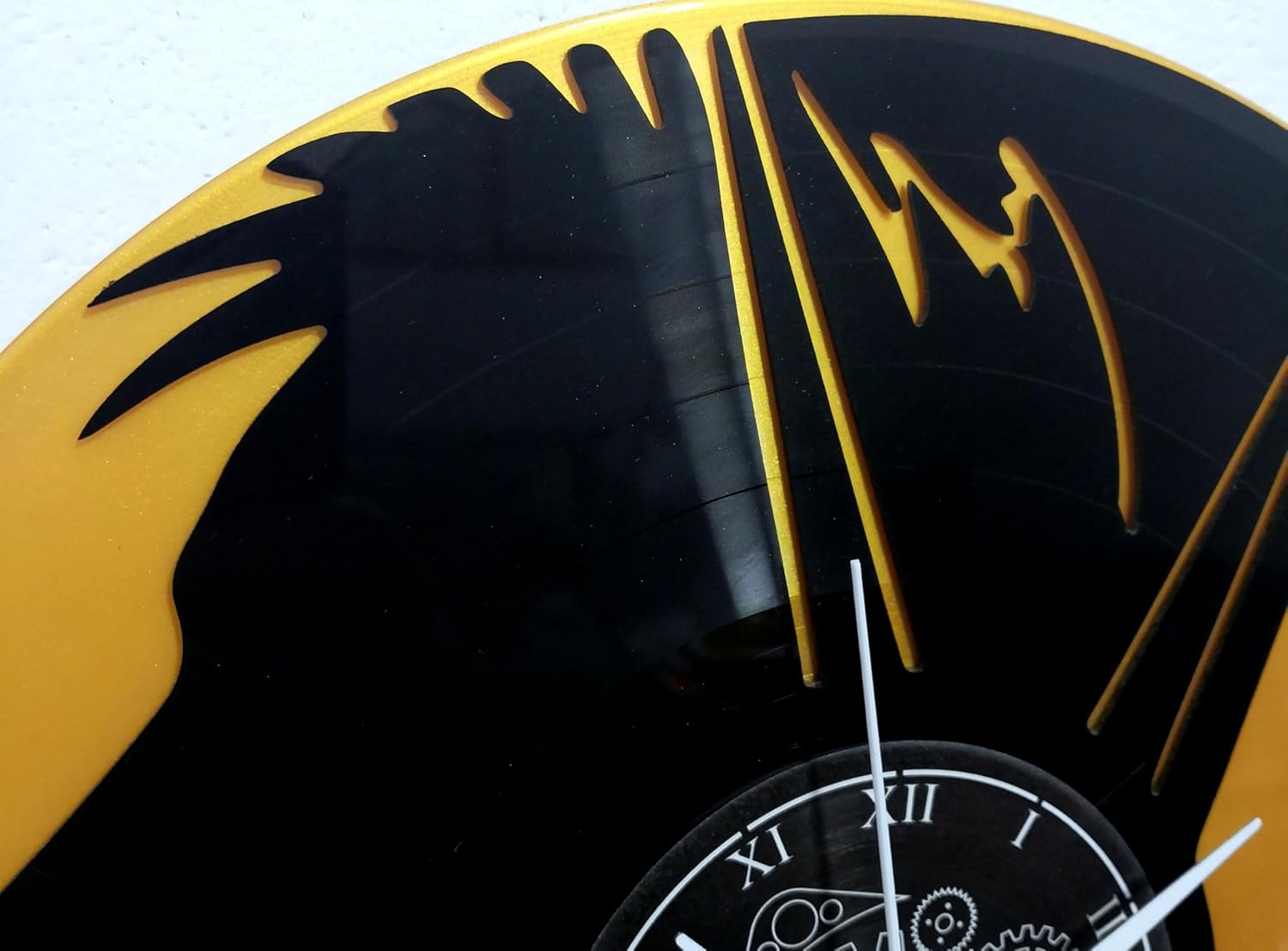 Instant Karma Vinyl Double Disc Wall Clock LP 33 Turns Hair Cutting Barber Barber Shop (Gold) Vintage Silent