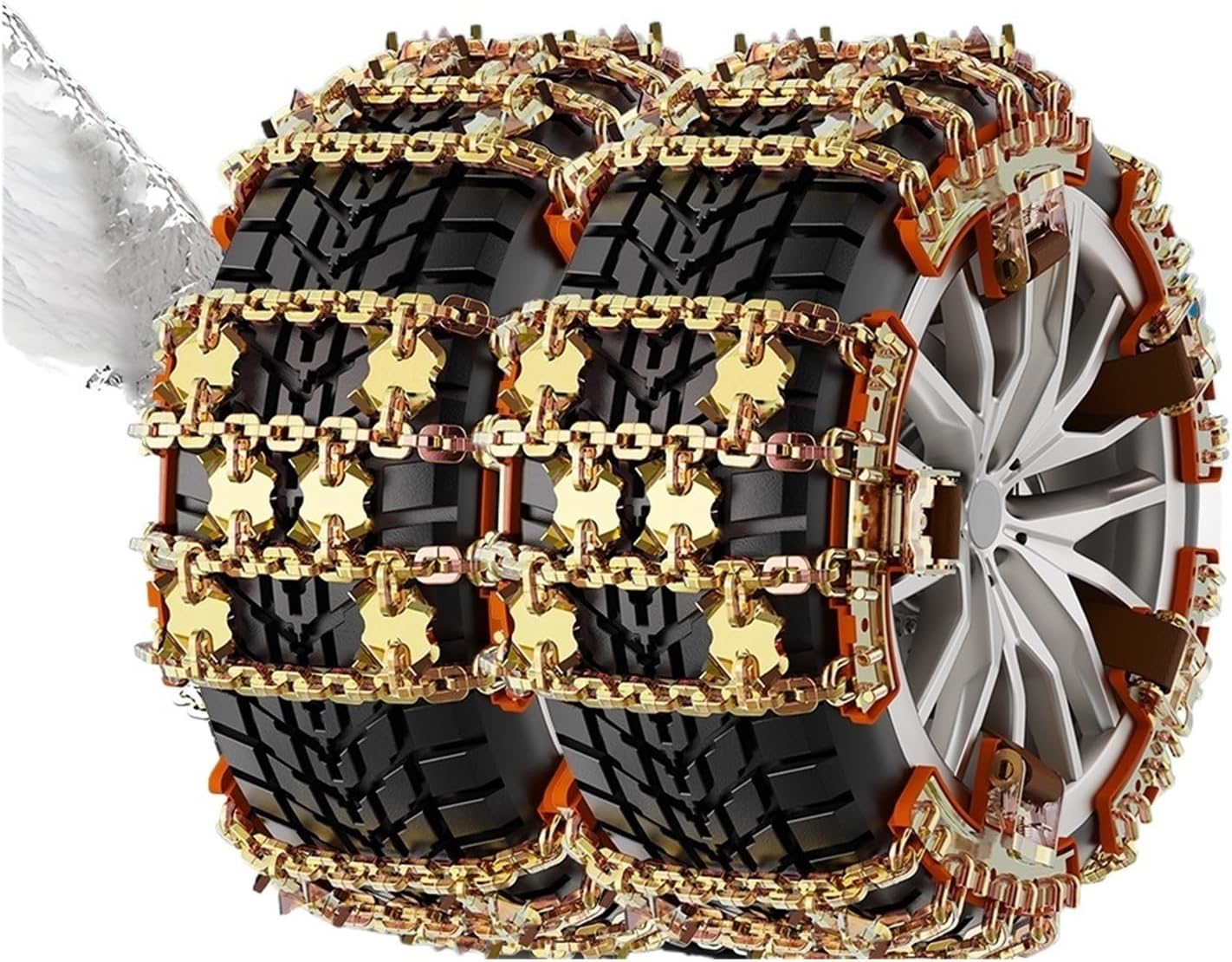 Tire -Skid Plus Steel Chains 265-285mm Adjustable Tire Universal Diamond Non-Slip Snow Chains Vehicle(1PCS 265-285)