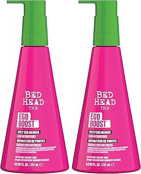 TIGI Bed Head Leave-In Conditioner, Split End Mender, Ego Boost 2-Pack Split Ends Treatment for Dry, Damaged Hair, Fruit & Berries Fragrance, 8 Oz Ea